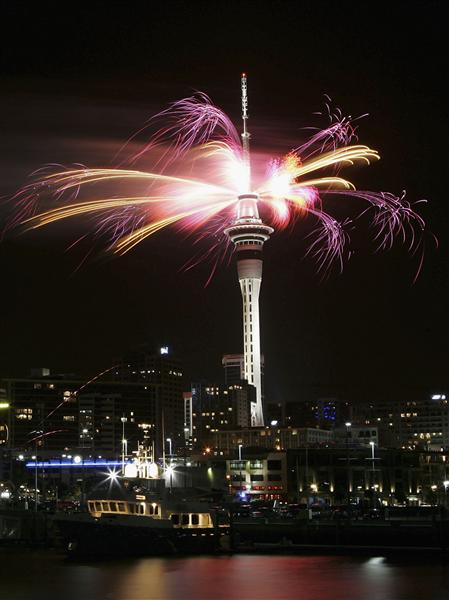 Fireworks in Auckland, New Zealand