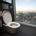 The view from toilet on the 68th floor of The Shard