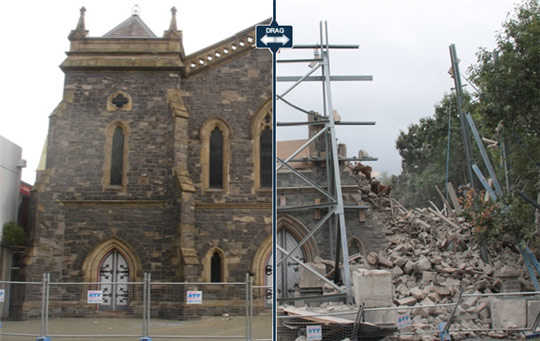 Christchurch before and after earthquake