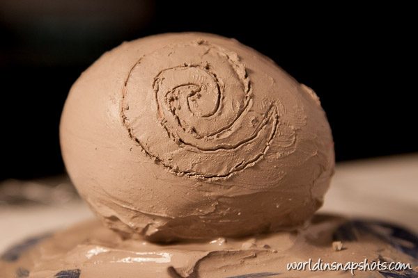 Easter Egg decorated by hot mud