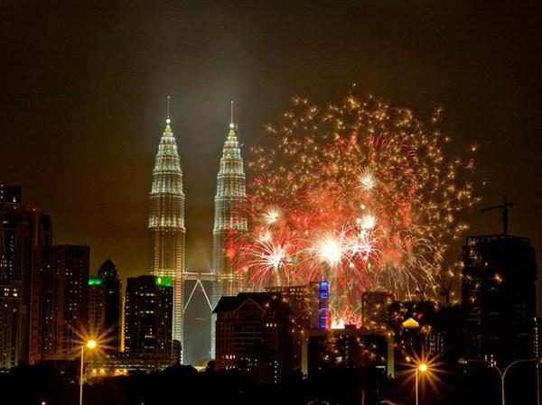 Fireworks in Kuala Lumpur, Malaysia