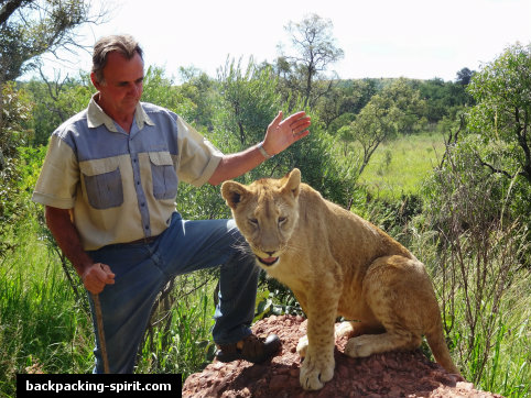 Colin (the owner) with lion